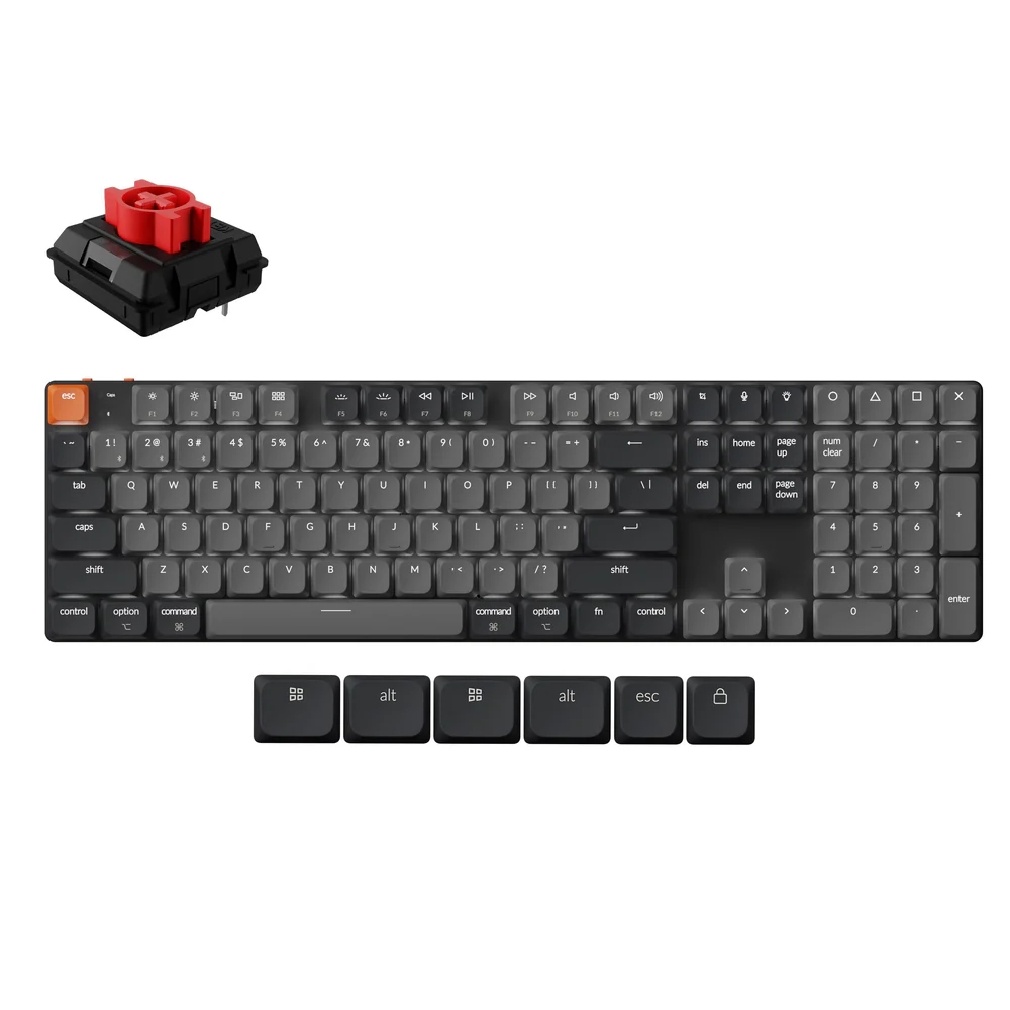 Keychron K5X白背光紅軸英文機械鍵盤