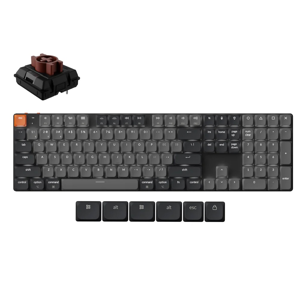 Keychron K5X白背光茶軸英文機械鍵盤