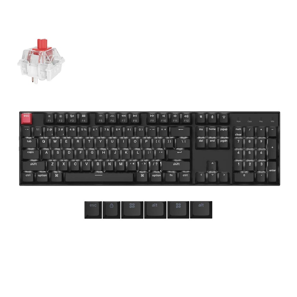 Keychron K10X白背光紅軸英文機械鍵盤