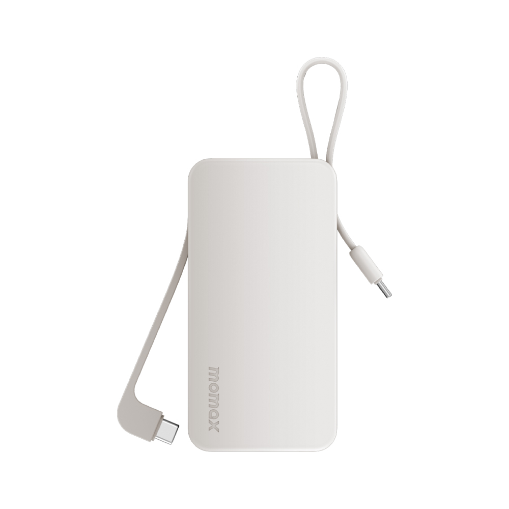 Momax 雙USB-C線行動電源10000mAh-白(3C認證)