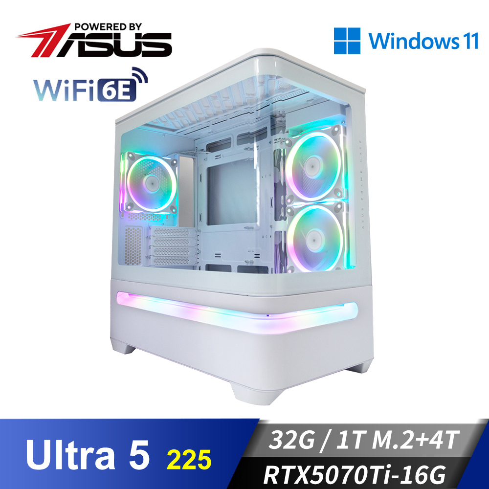 華碩平台&#091;星義帝神&#093;U5獨顯Win11電腦 (Ultra 5 225&#47;32G&#47;4T&#47;RTX 5070Ti&#47;1TB_M2)