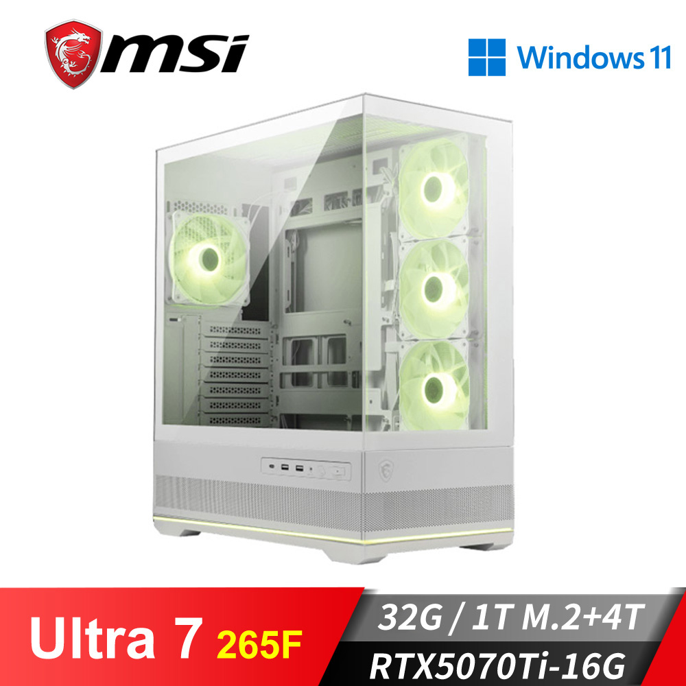微星平台&#091;雪龍之星&#093;U7獨顯Win11電腦 (Ultra 7 265F&#47;32G&#47;4T&#47;RTX 5070Ti&#47;1TB_M2)