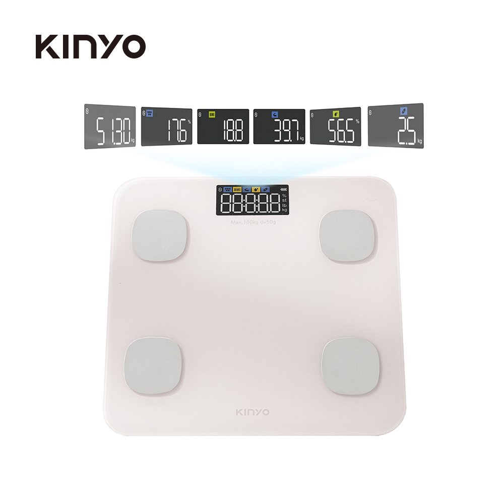 KINYO VA彩色螢幕家用藍牙體脂計
