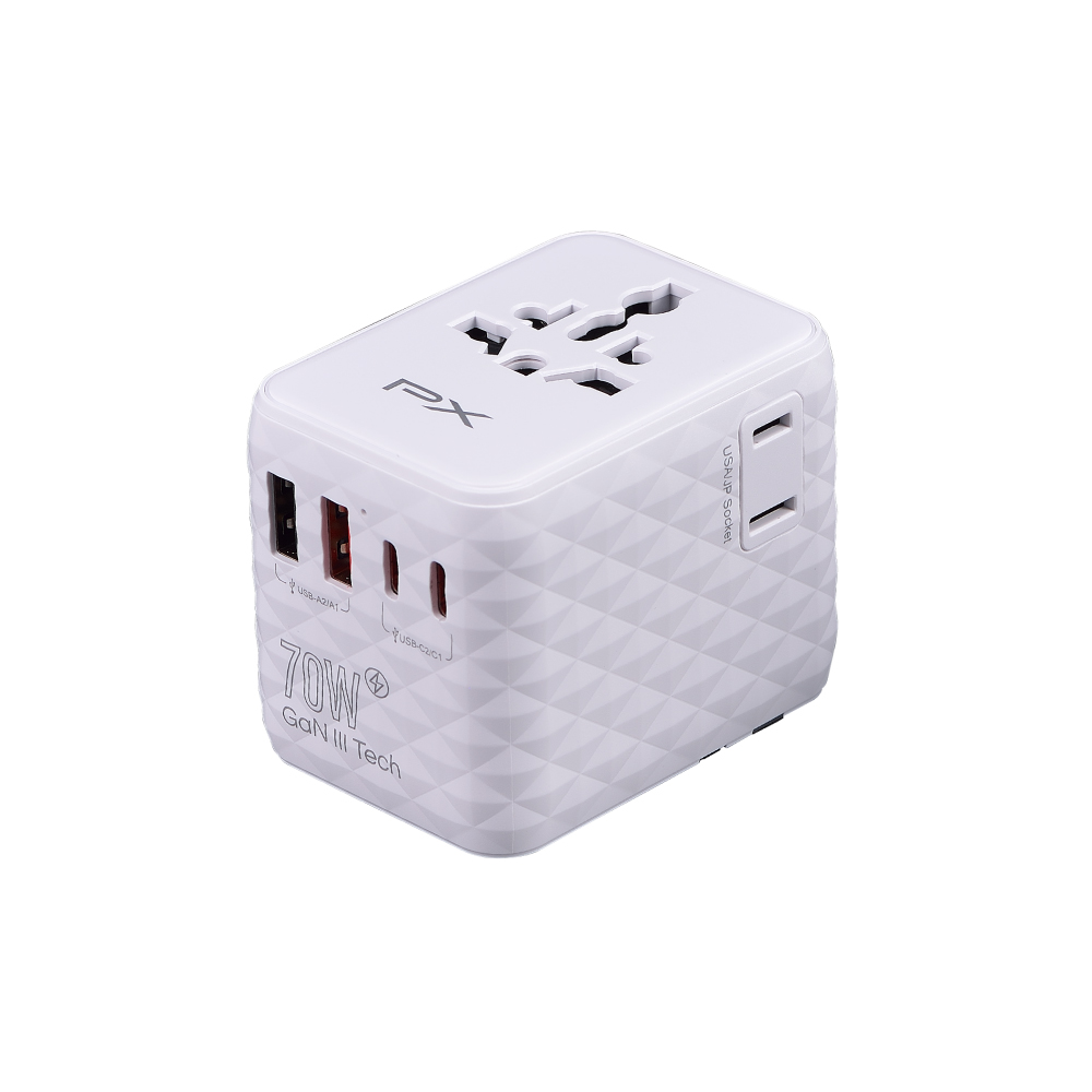 大通 氮化鎵70W萬國轉接旅行插座-白