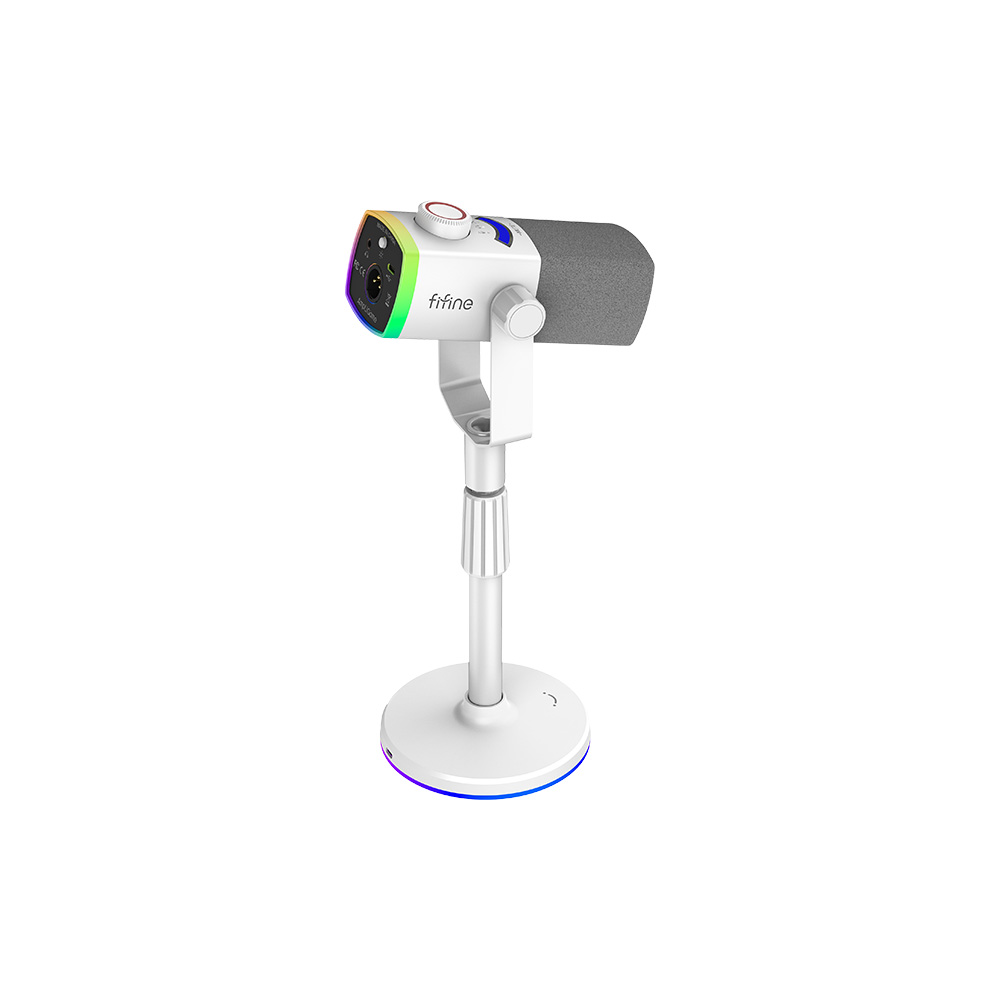 FIFINE AM8 ProS動圈式直播電競麥克風-白