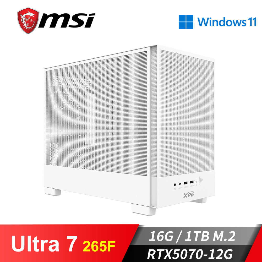 微星平台[威鳴俠客]U7獨顯Win11電腦 (Ultra 7 265F/16G/RTX 5070/1TB_M2)
