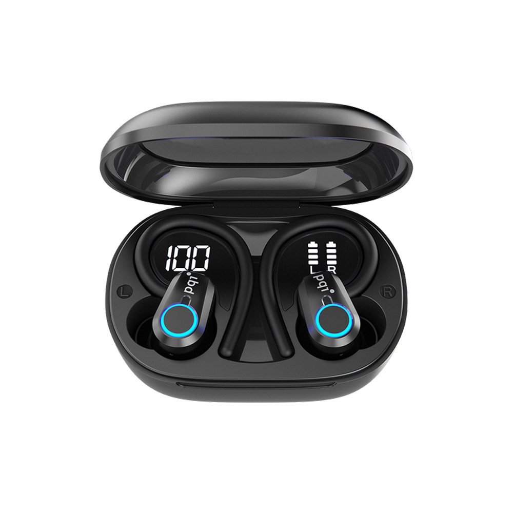 PQI BT12耳掛式真無線耳機-曜晶黑