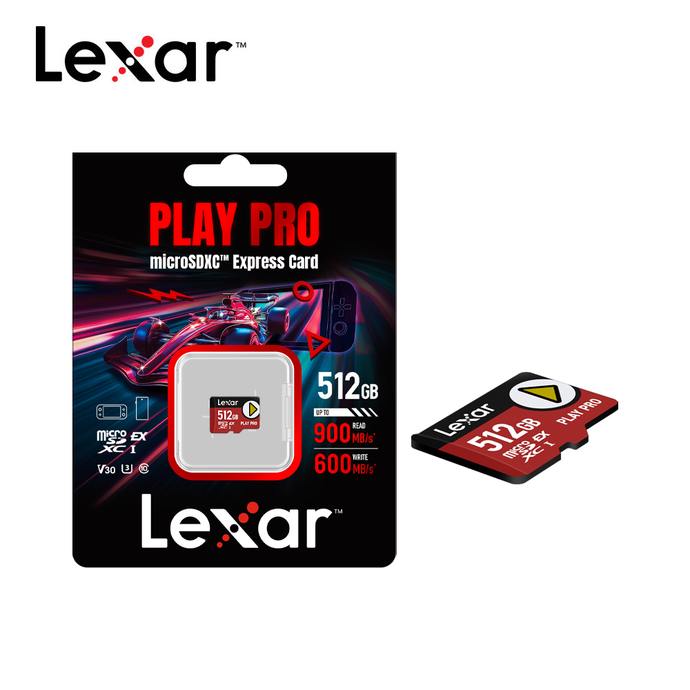 Lexar PLAYPRO MicroSD Express 512G記憶卡