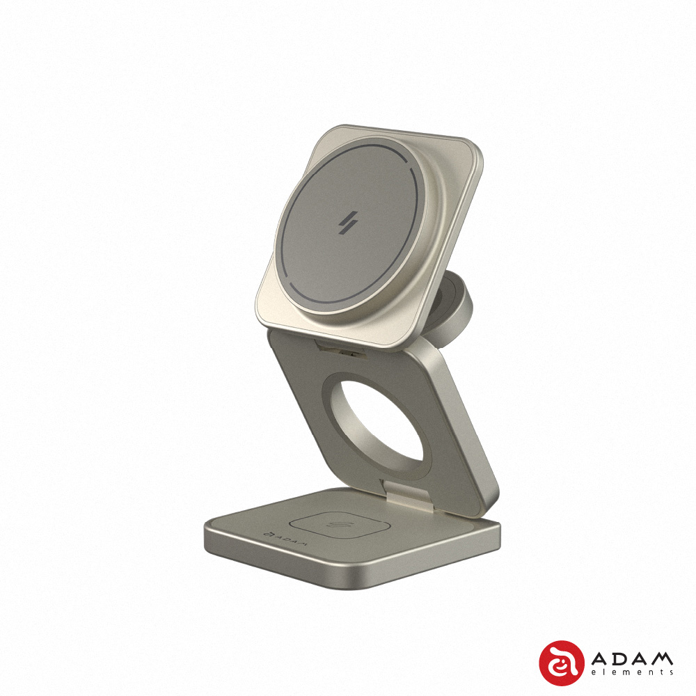 ADAM Mag 3 Ultra Qi2 25W三合一充電座-鈦