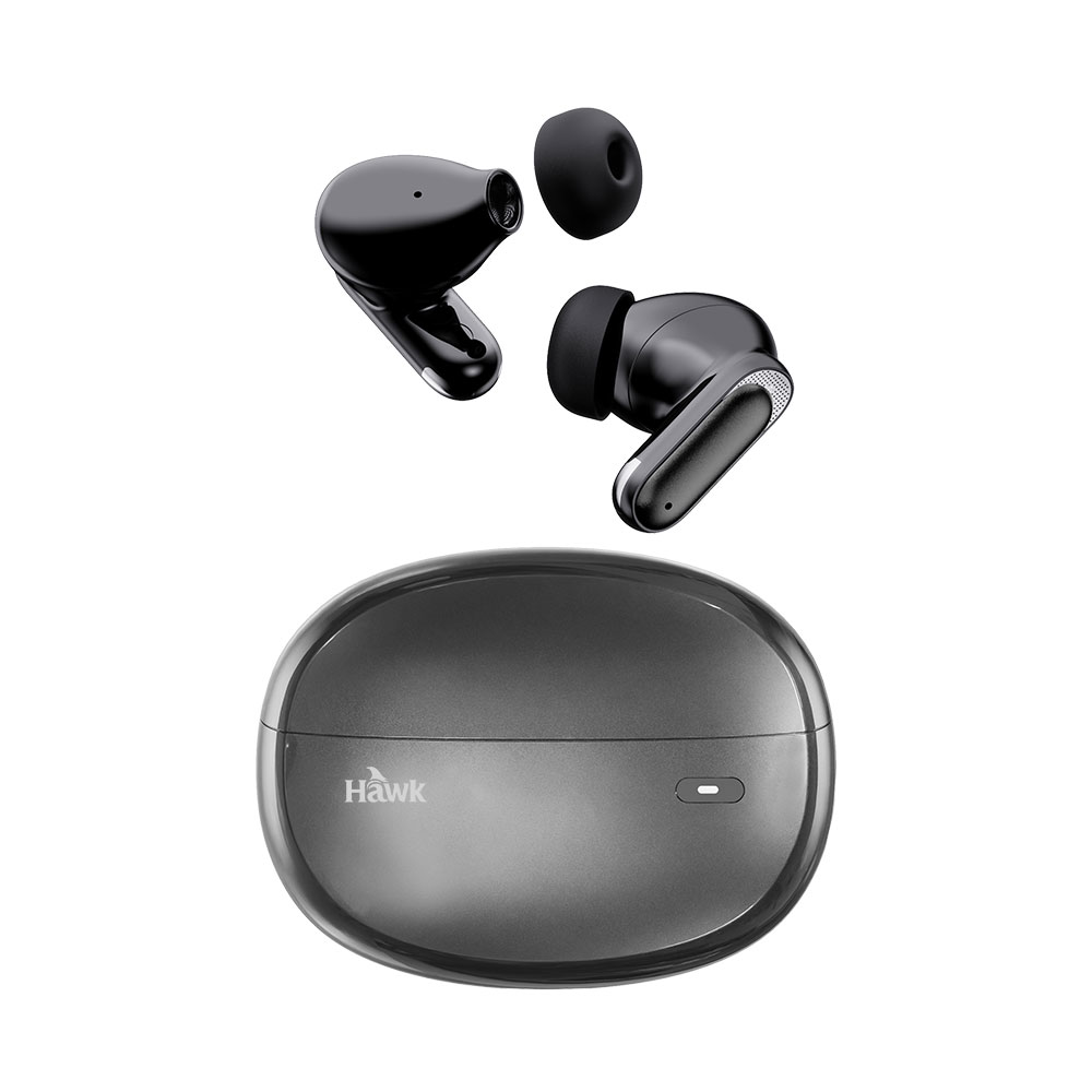 Hawk W10入耳可調式短柄藍牙耳機-灰