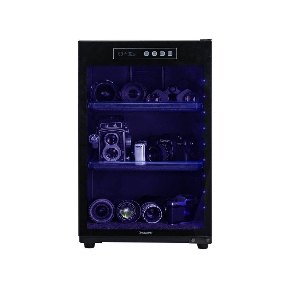 SAMURAI 藍光殺菌電子防潮箱 UVA-068黑