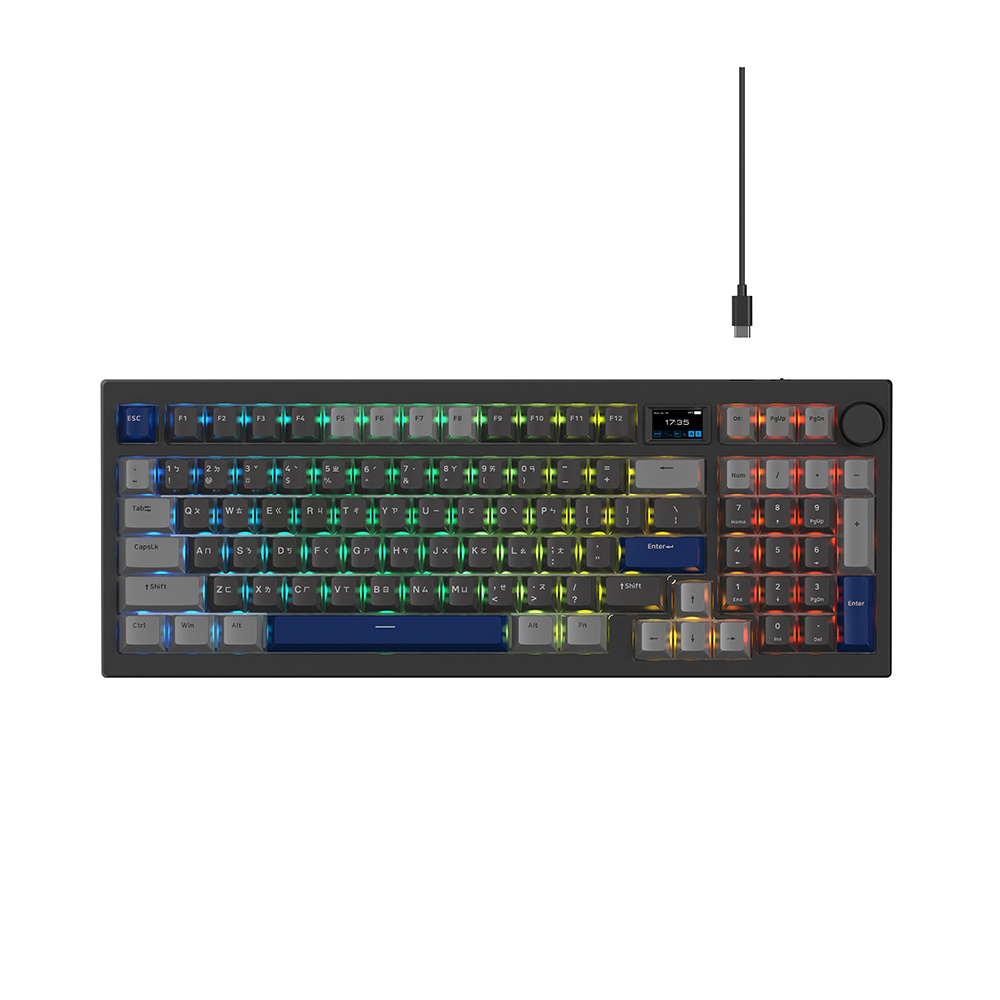 FOXXRAY極域智慧螢幕三模無線青軸機械鍵盤