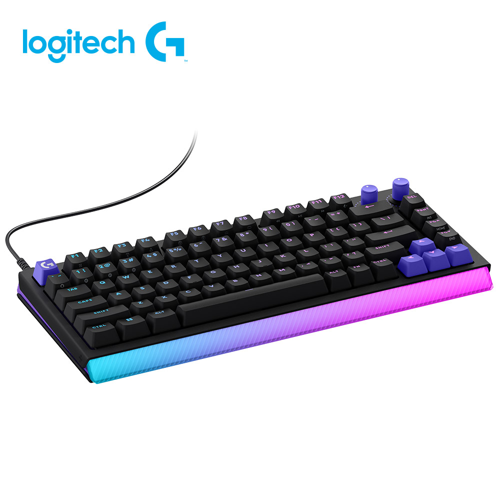 羅技 Logitech G512 X觸感軸75雙軸有線電競鍵盤-黑