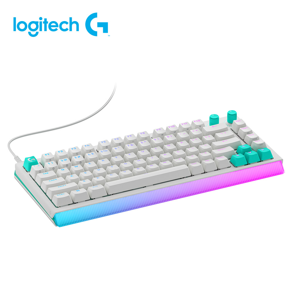 羅技 Logitech G512 X觸感軸75雙軸有線電競鍵盤-白