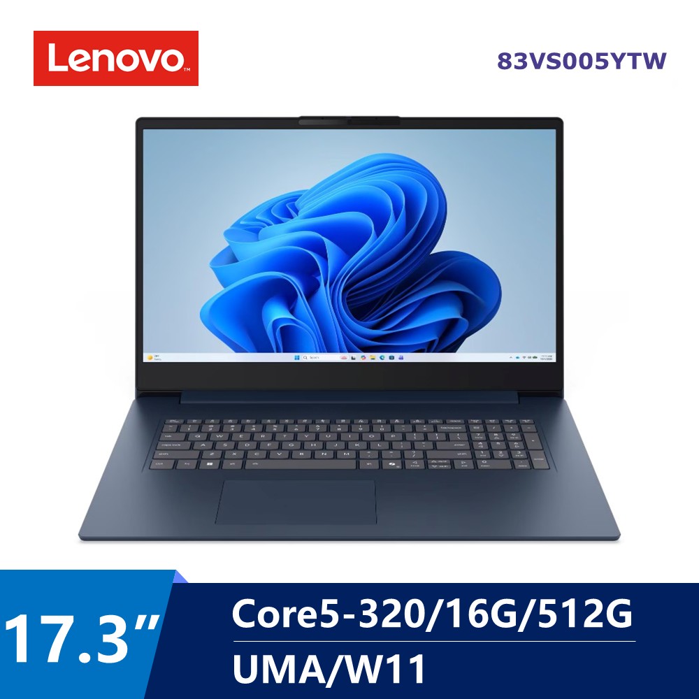 聯想 Lenovo IdeaPadSlim AI筆電 17.3" (Intel Core5-320/16G/512G/UMA/W11)