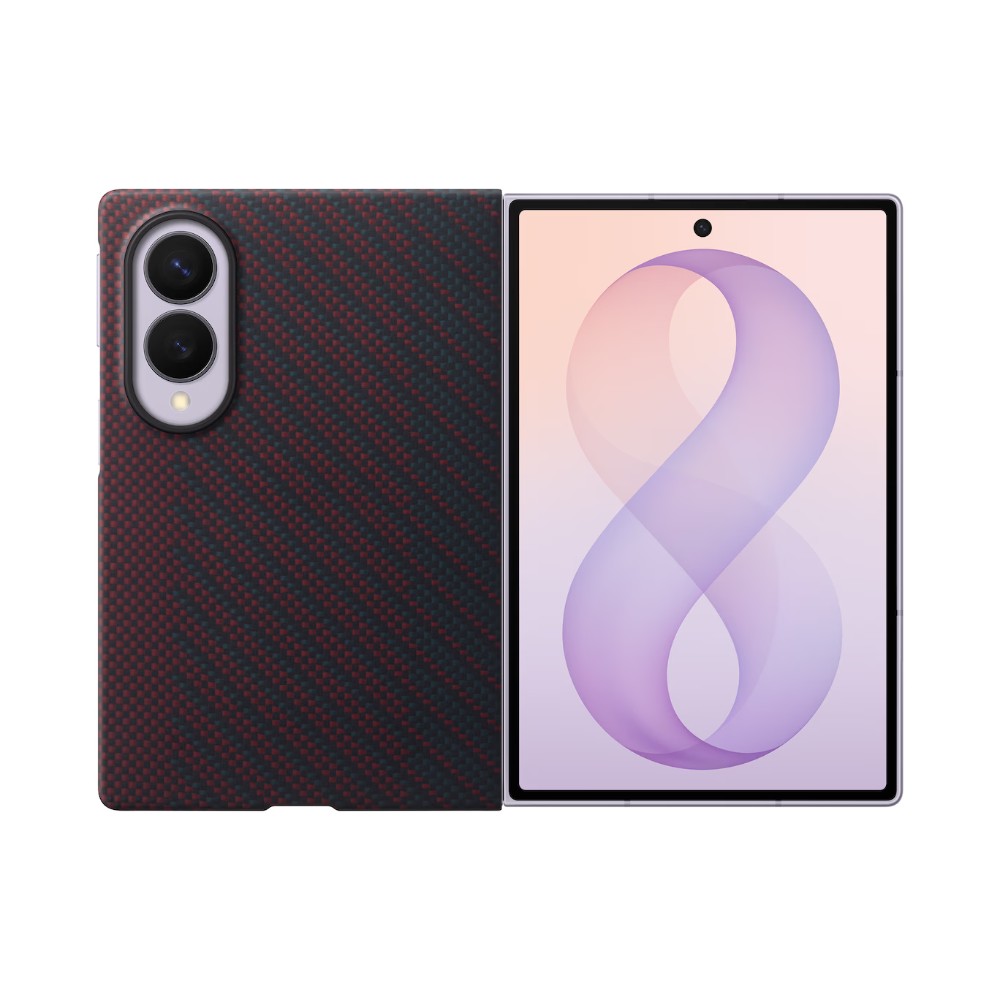 SAMSUNG Fold8 碳纖維磁吸保護殼-紅