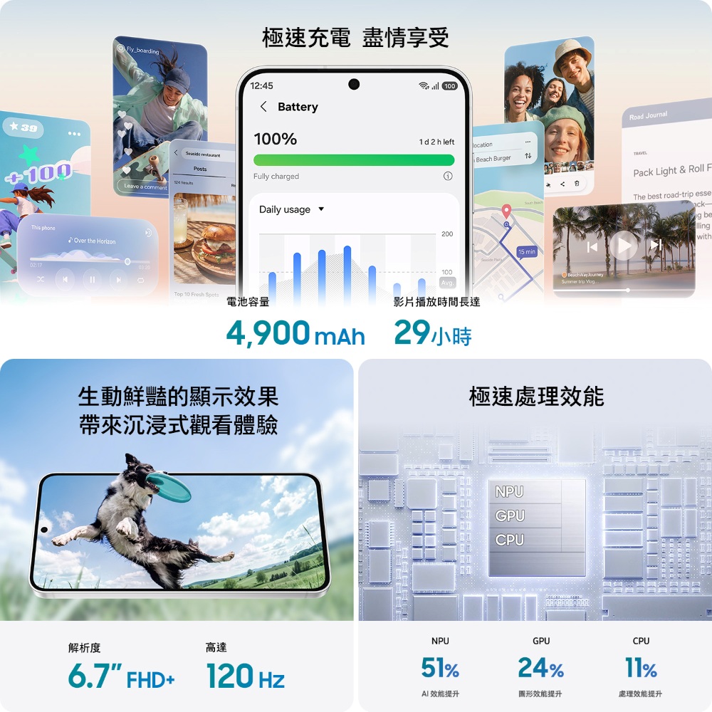 SAMSUNG Galaxy S26 FE 8G/256G AI智慧型手機 巧酥黑 - 細節圖 2