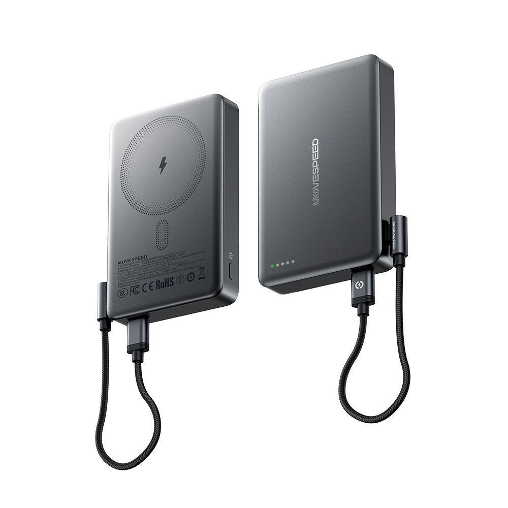 Movespeed 磁吸安全電芯行充10000mAh-黑