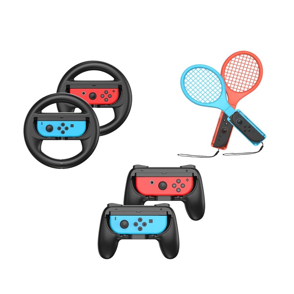 【組合】Nstyle Switch 方向盤組+遊戲手柄組+網球拍組