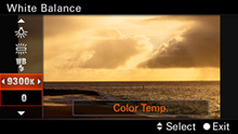 Sunset scene with color temperature adjustment